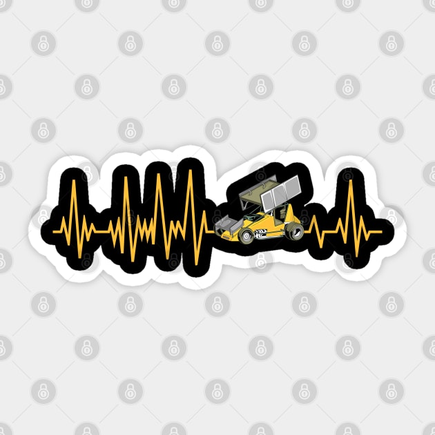 Sprint Car Racing Heartbeat Sticker by Shirtbubble